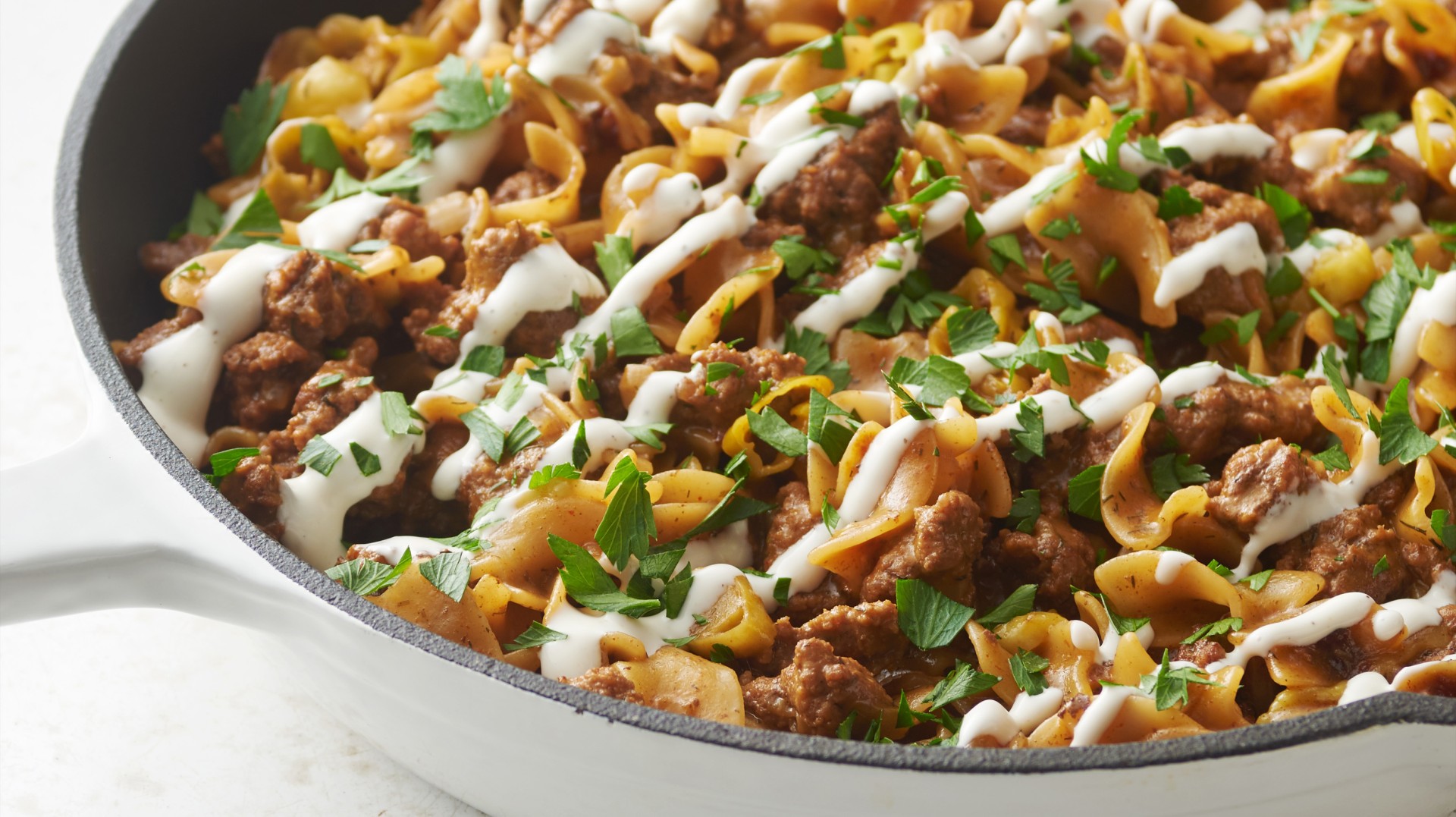 Easy Mississippi Beef Pasta Skillet Recipe - Hamburger Helper